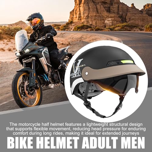Casco de moto abierto con visera solar ligera para cruiser y scooter 3