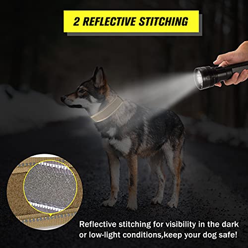 Upgrade Tactical Dog Collar - Military Dog Collar Nylon Adjustable Training Collar Reflective Dog Collar with Handle and Heavy Duty Metal Buckle for Medium Large Dogs (Camo, M) - Image 4