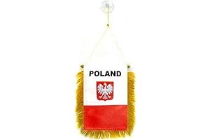 Polish with Eagle Mini Banner 6' x 4' - AZ FLAG Poland Coat of Arms