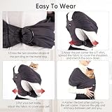 NATUYA Hundetragetasche, leichte freihändige Welpen-Tragetasche, Anti-Angst-Katzenschlinge, größenverstellbar, Premium-Hundetragetasche, Sling Warp (Drak Grey)