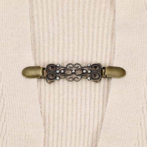 Image of uxcell Retro Sweater Clips Vintage Dress Clips Back Cinch Clip Cardigan Collar Clips Scarf Clips Shawl Clasps