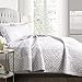 Lush Decor Monique 3 Piece Reversible Print Pattern Lavender Quilt Set King