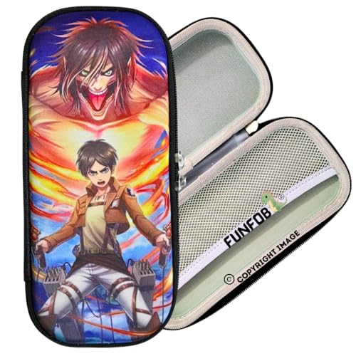 Image of Funfob Polyester Attack On Titan Pencil Box for School College for Pen Pencil Or Other Stationery Products Pencil Pouch | AOT, Multicolor