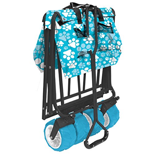 Creative Outdoor Wagon For Kids Push Pull Collapsible Stroller All-Terrain Folding Cart | Beach Park Garden & Tailgate | Paw Print #TOP3