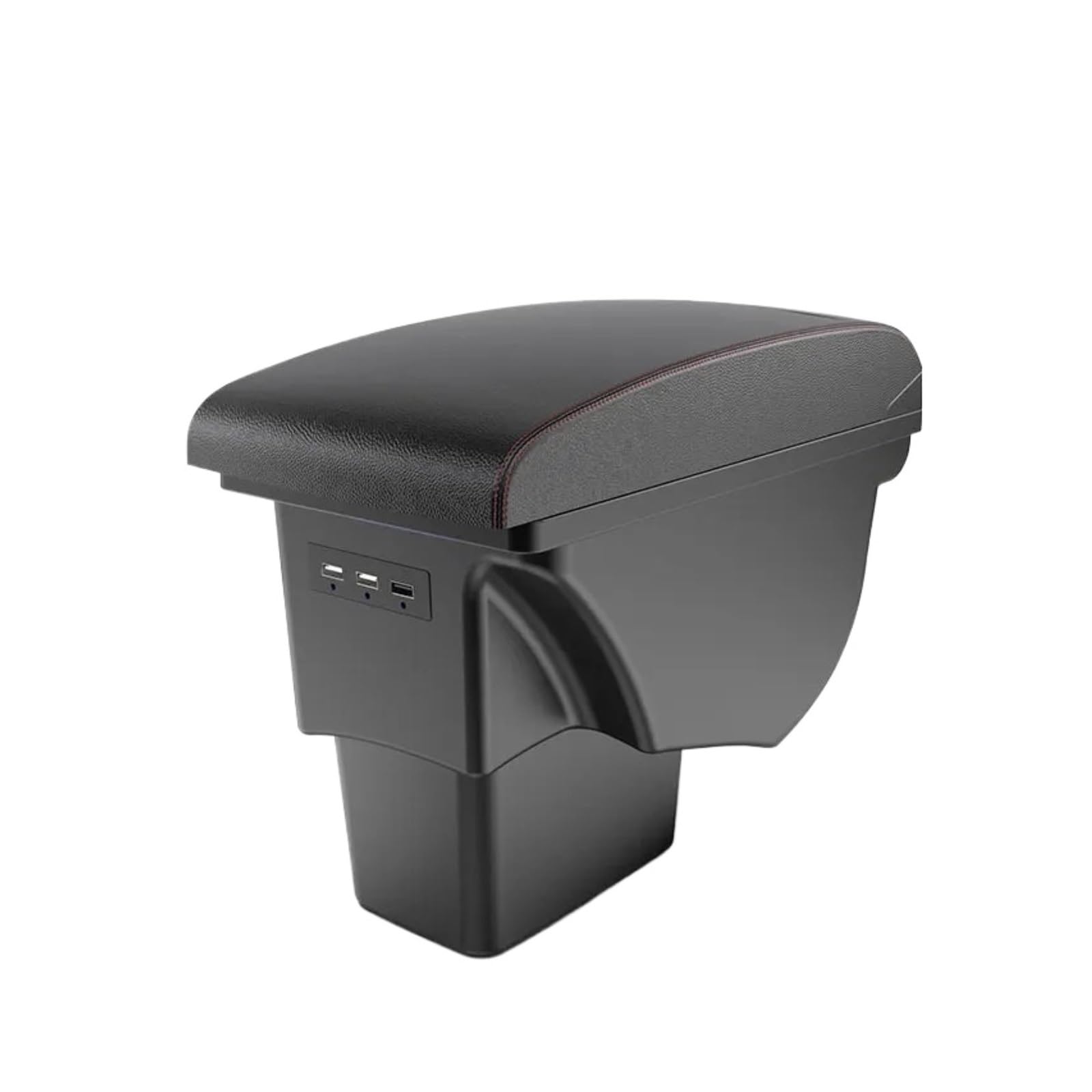 Ggwqoops Car Armrests For Kia For Soul 2009 2010 2011 2012 2013 Armrest Retrofit Parts Car Center Console Storage Box Accessories 3USB Armrest Box(A1 red line Corium)