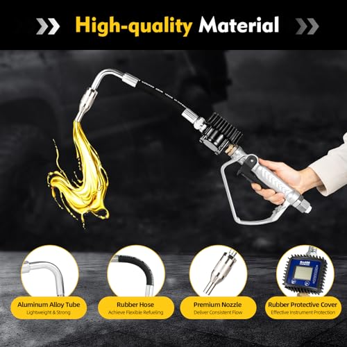 Digital Gasoline Oil Gun Automatic Fuel Nozzle, Transfer Pneumatic Pump Oil Control Valve Dispenser Electronic Refueling Gun Tool with Flow Meter for Refueling Trucks