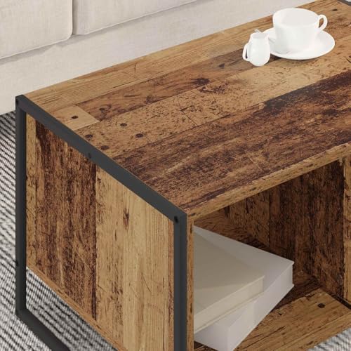 Table basse rectangulaire bois vieilli table décorative salon
