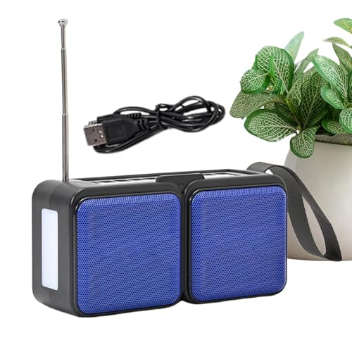 ポータブル FM ラジオ,ソーラーポータブルラジオ LEDライト付き - 屋外用小型キャンプ用品 男女兼用 防災グッズ