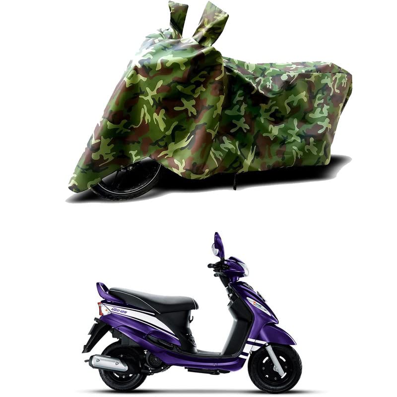 Image of 100% Water Resistant Full Bike Scooty Two Wheeler Body Cover Compatible For Mahindra Rodeo UZ /UV-Rays /Heat Protection /Birds Dropping /Scratchproof /Dust proof /Waterproof /All Varient[Green MJ]