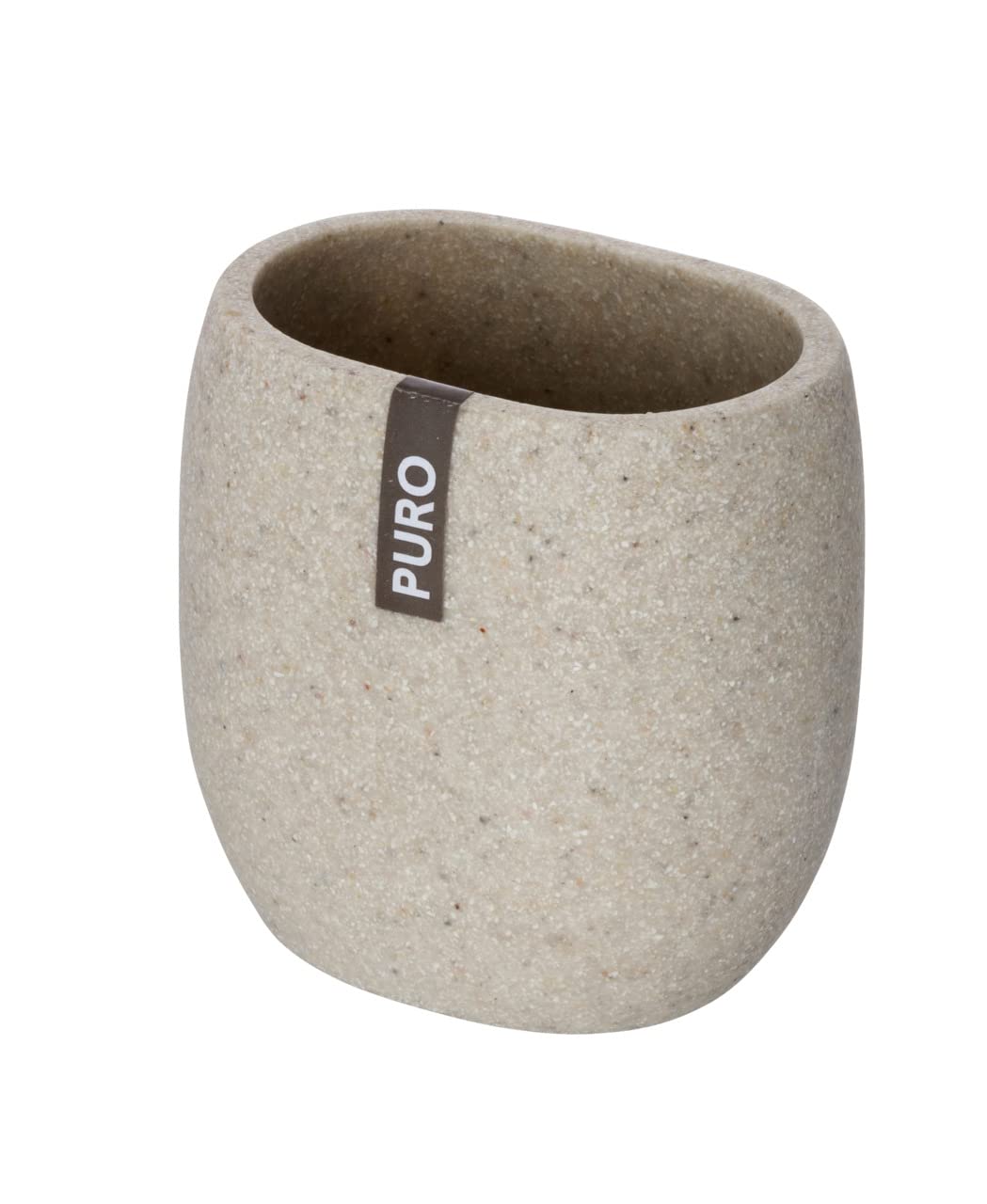 Wenko Pure Cup for Toothbrushes, Polyresin, Beige, 6.5 x 9.4 x 9.4 cm