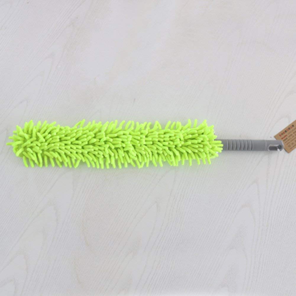 Kong Eu Green Microfiber Duster Brush Flexible Chenille Bendable Cleaning Duster For Home Kitchen Car (Green)