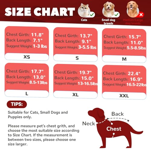 Image of Small Fleece Dog Sweater with Leash Ring Soft Warm Fall Winter Dog Clothes Cute Cat Apparel Puppy Sweaters Classic Pullover Doggy Sweatshirts Chihuahua Costumes Cat Outfits(Red,XS)