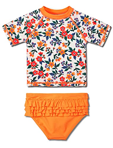 Image of XFGIRLS Girls Swimsuit Toddler Girl Two Piece Long Sleeve Bathing Suit Swimwear Swimming UPF 50+