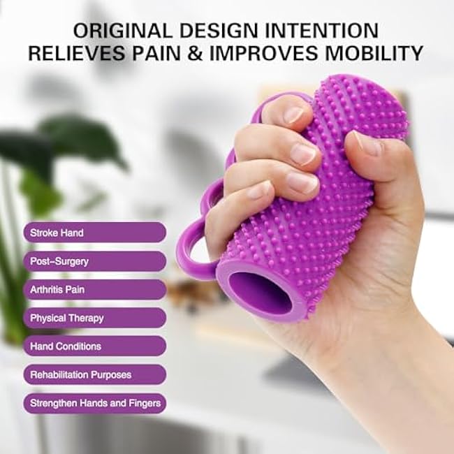 Hand Exercise Balls for Arthritis - Therapy Ball with Finger Separate & Massage Spike - Improve Flexibility & Grip Strength, Hand Exercise Balls for Strokes/Arthritis/Surgery/Elderly