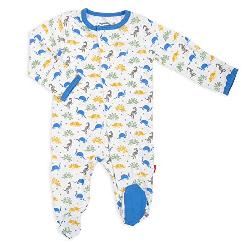 Image of Magnetic Me Footie Pajamas Soft Modal Baby Sleepwear with Quick Magnetic Fastener | Boys and Girls Sleeper Preemie-24 Months