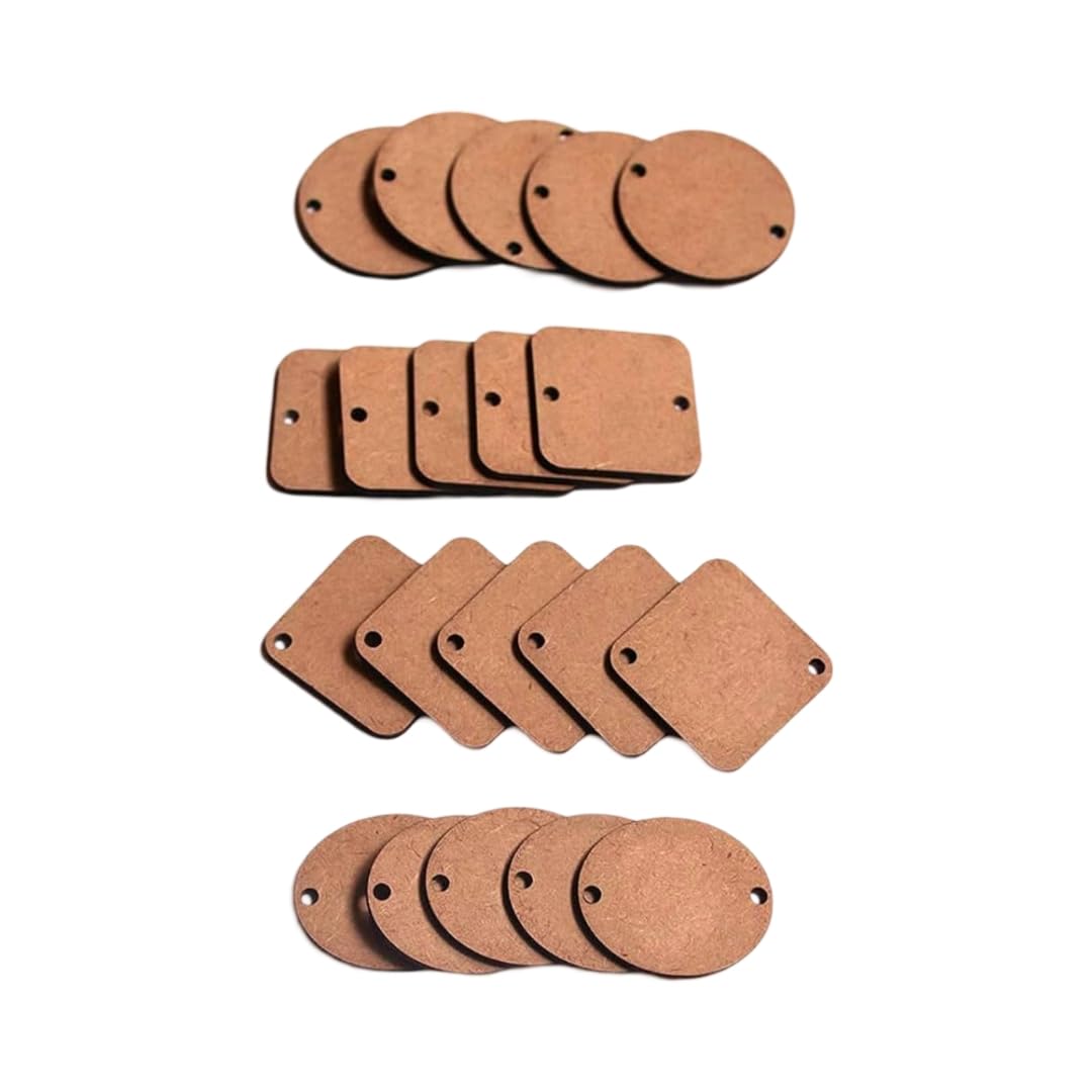 MDF Rakhi Bases, DIY Rakhi Base, 1.5 inch Size, 2mm Thickness, cirlce, Sqaure, Oval, Kite 10pcs Each Shape, Pack of 40pcs-image-39