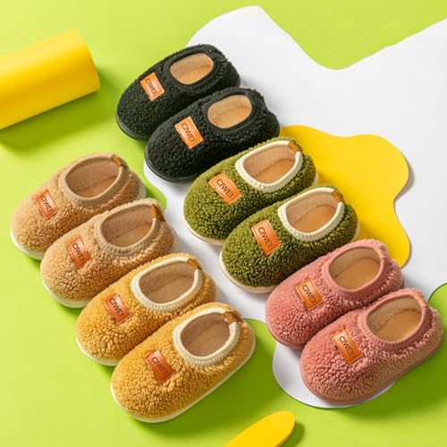 Toddler Boys Girls Plush House Slippers Fuzzy Warm Indoor Shoes Kids Winter Cozy Soft Full Wrapped Bedroom Slippers3