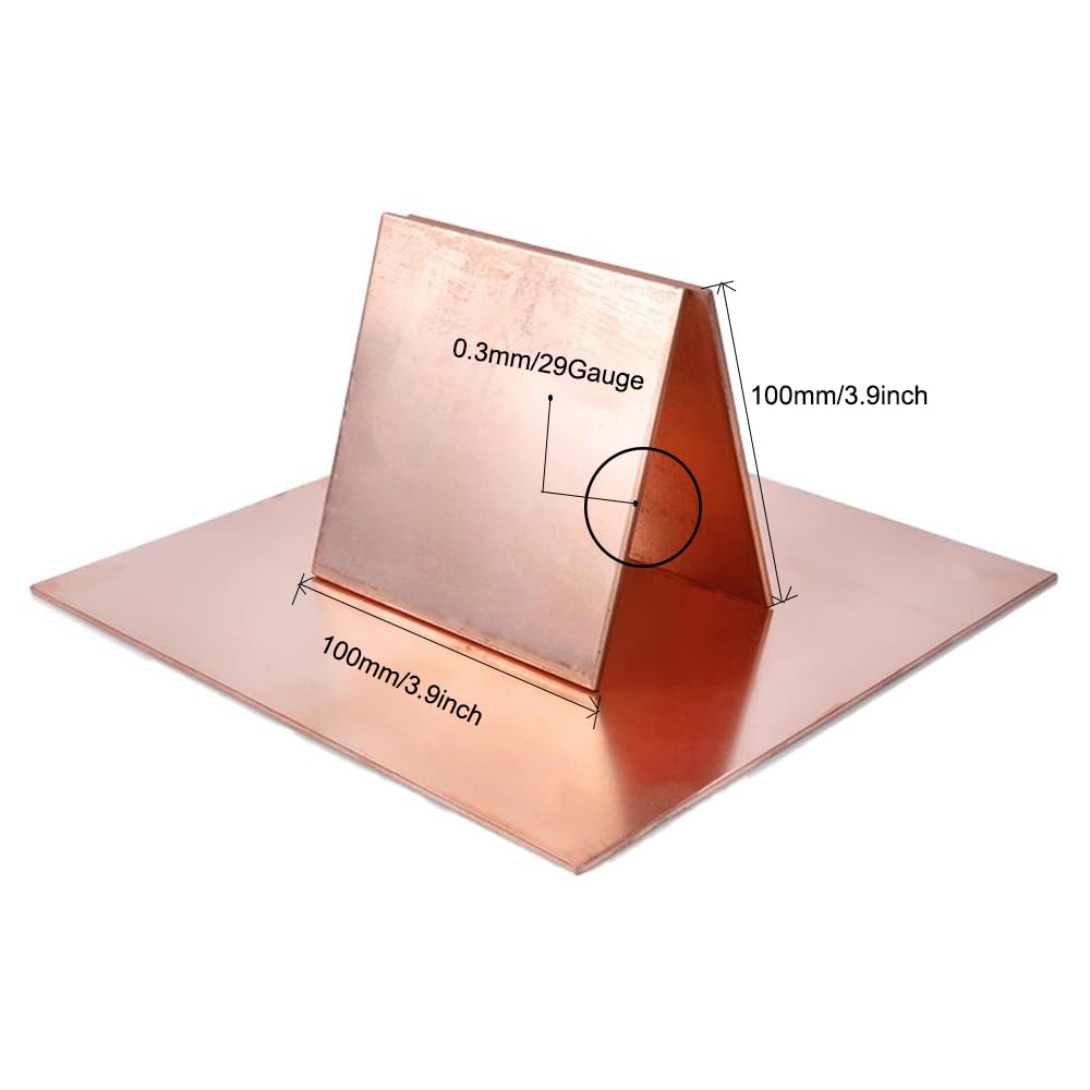Pure Copper Sheet Foil - 0.25mm Thick X 200mm Wide X 1000mm Long (99.9% Cu) - US Stock 6 thumbnail image