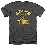 University of California San Diego Official UCSD Tritons Logo Unisex Adult Heather T Shirt, Charcoal Heather, Large