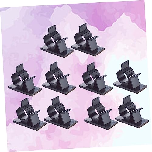 30 Clips Adhesivos para Cables de Plástico Negro | Diseño de Pegamento, Guía Cables en su Lugar, Estilo Abrazadera Ajustable miniatura 2