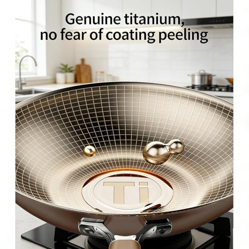 Wok Titanium doble cara 12.6" antiadherente con fondo plano miniatura 6