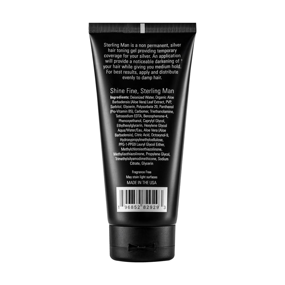 A Temporary Gray Darkening Hair Gel for Men | No Hair Dye Product | Medium Hold | Formulated tint for Salt and Pepper Hair | No Stain or Bleeding | For All Hair Types | 5.5 Fl. oz