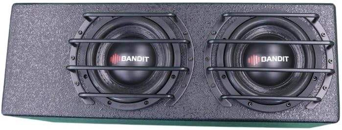 DEEJAY LED BANDIT2X6.5 Despacito Dual Two 6.5-inch Subwoofers in A Box Cabinet 800 Wrms 1600 Watts Peak with Grill Guard and Two Voice Coils 2 ohms Each