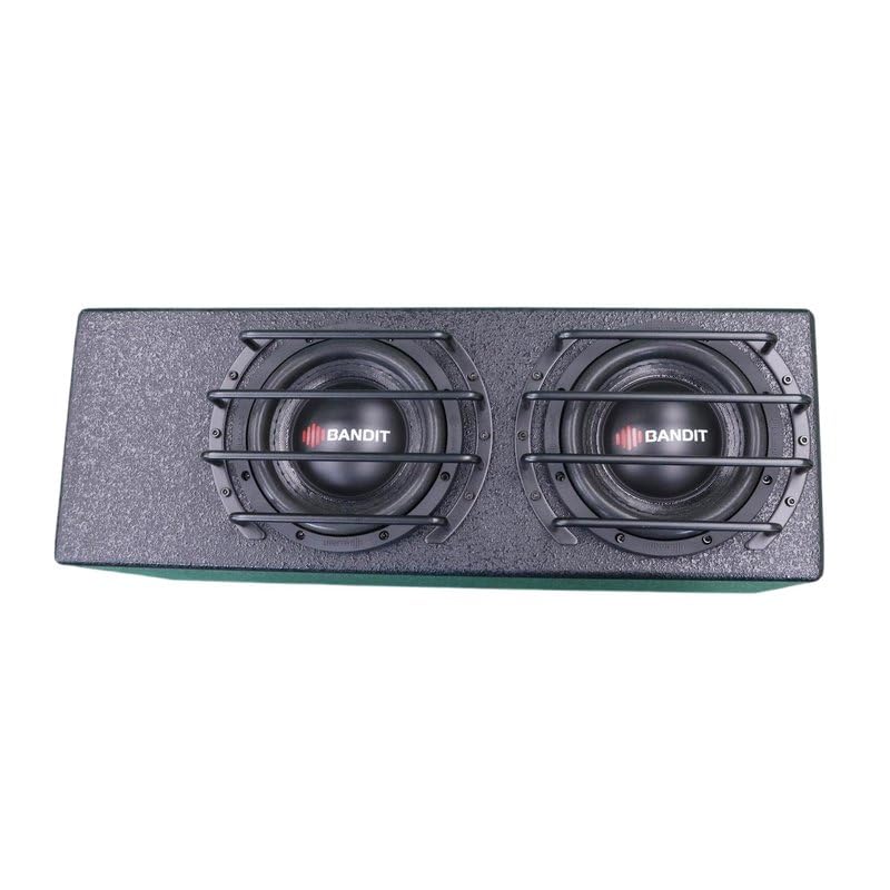 DEEJAY LED BANDIT2X6.5 Despacito Dual Two 6.5-inch Subwoofers in A Box Cabinet 800 Wrms 1600 Watts Peak with Grill Guard and Two Voice Coils 2 ohms Each