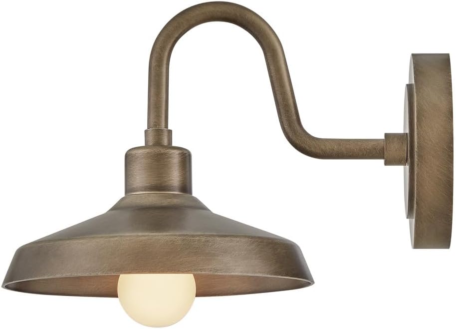 Hinkley Forge 12076BK Small Outdoor Wall Mount Lantern Light- Compact Farmhouse Style, Anti-Fading Finish, Composite Material, Burnished Bronze