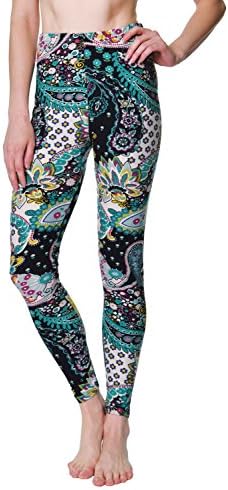 VIV Collection Regular Size Printed Brushed Ultra Soft Leggings (Rainforest Paisley)