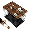 Dog Crate Topper Wood Countertop for 36 Inch Dog Cage, Dog Crate Table Topper Collapsible Dog Kennel Topper (Rustic Brown, 36 Inch)