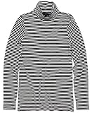 J.Crew Women's Slim Tissue Turtleneck Tee (Medium, Black White Stripe)