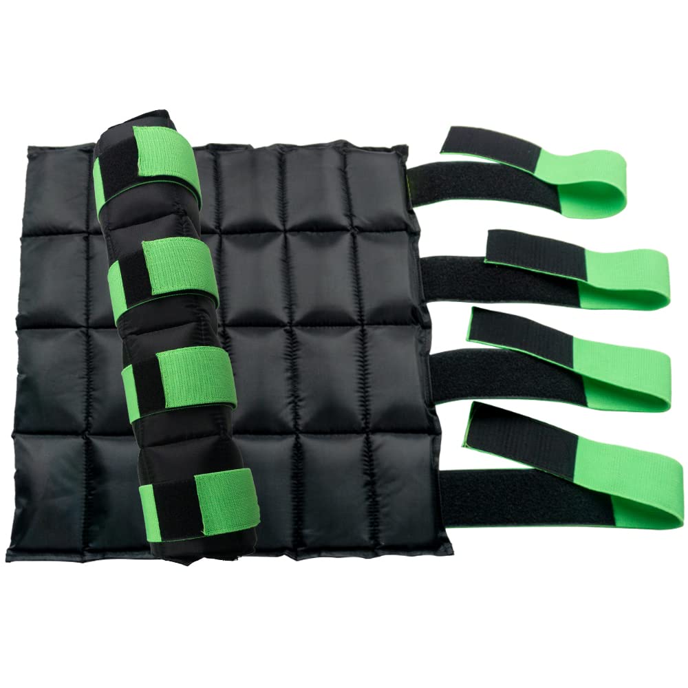 Horse Ice Boot Wraps - Reusable Gel Ice Pack for Horses Boots | Cooling Boot for Horse Injuries& Post-Training, Hock, Knee & Ankle | Horse Supplies & Care Gift Ideas - 1 Pair/Green