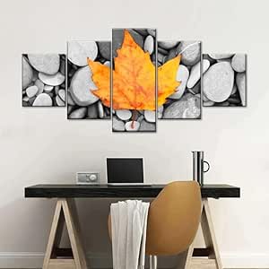 Tableau Déco Murale Musique DJ - 5 Toiles Imprimées Sans Cadre - 150x80 Cm - Pour Salon, Cuisine, Bureau