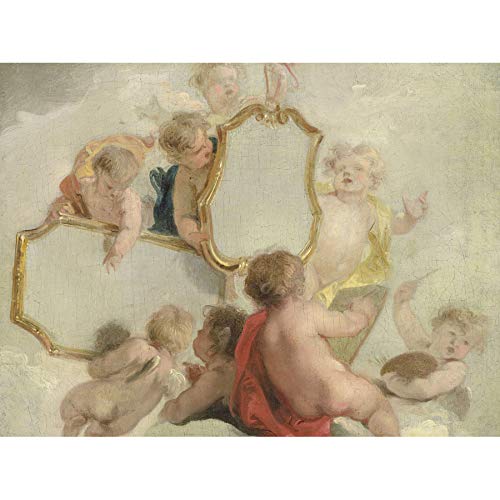 Artery8 De Wit Putti With Mirrors Cherub Babies Painting Art Print Canvas Premium Wall Decor Poster Mural