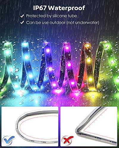 WS2812B Digital Addressable LED Strip 5V, Aclorol WS2812B Programmable 5050 RGB 150 Pixels LED Strip Dream Color Black PCB IP67 Waterproof Work with FastLED Library - Thumbnail 4