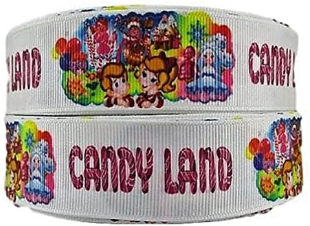 Candy Land 1" Wide Repeat Ribbon Sold in Yard Lots (3 Yards)