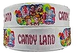 Candy Land 1' Wide Repeat Ribbon Sold in Yard Lots (3 Yards)