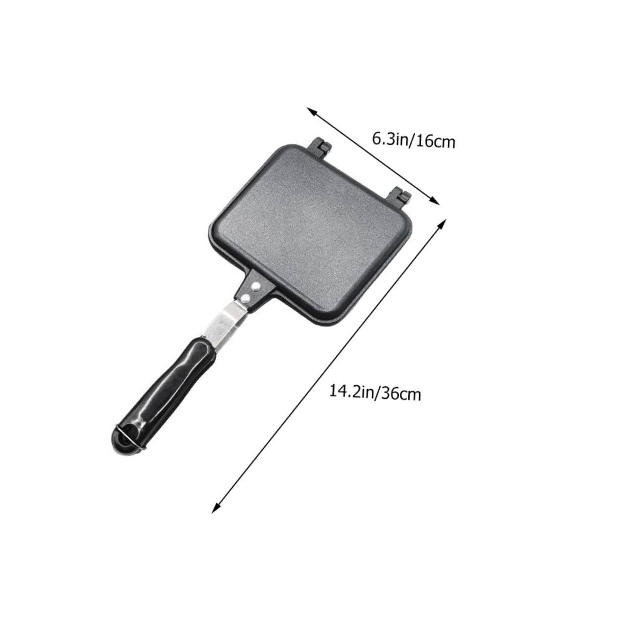 PRETYZOOM Non Stick Breakfast Sandwich Maker Double Sided Frying Pan for Toast Waffles and Omelets Outdoor Cooking Compatible Easy to Clean for Family Meals and Camping
