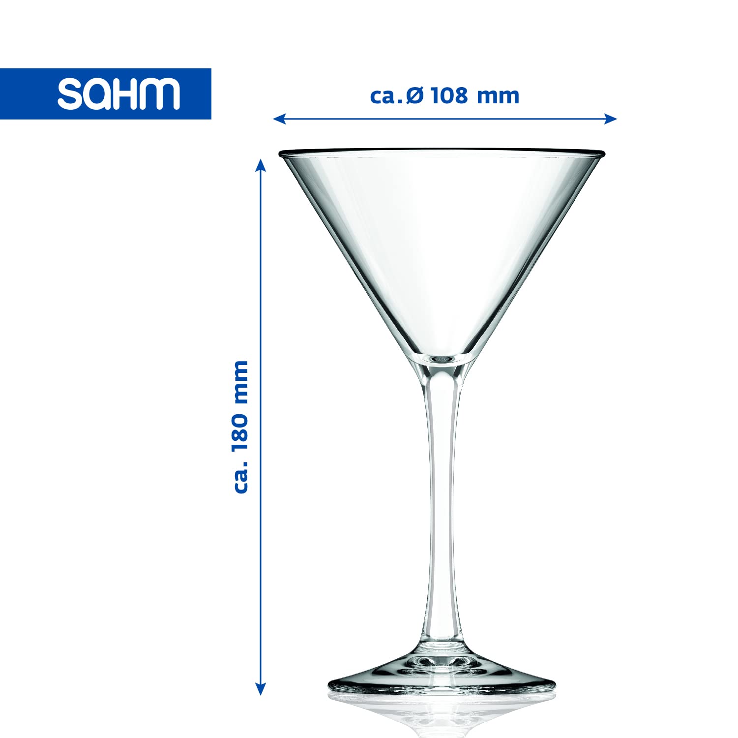 Sahm Martini Gläser 6er Set - 240ml Hochwertiges Original Martini Glas - Spülmaschinengeeignet - Cocktailgläser Set - Zeitlose Cocktailschale