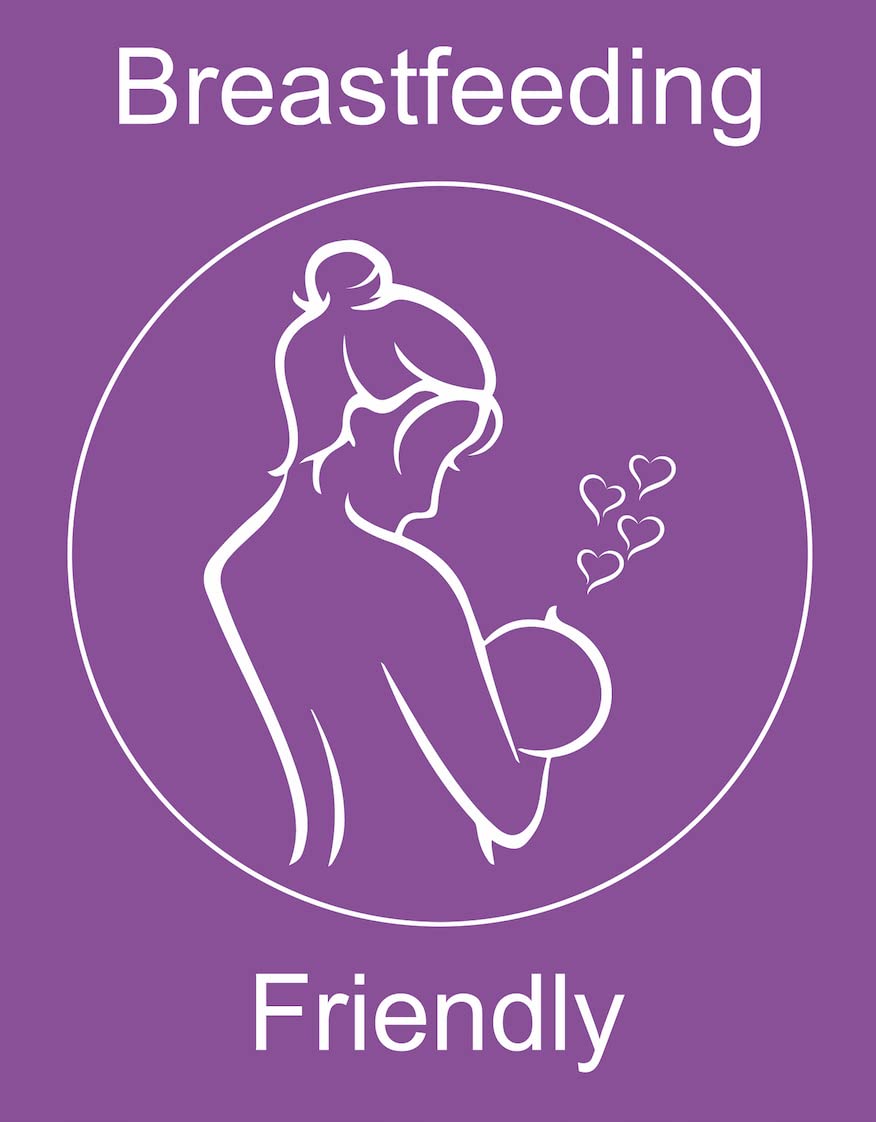 Baby Breastfeeding Friendly Sign Self Adhesive Gloss Decal Sticker 160mm x 125mm V7