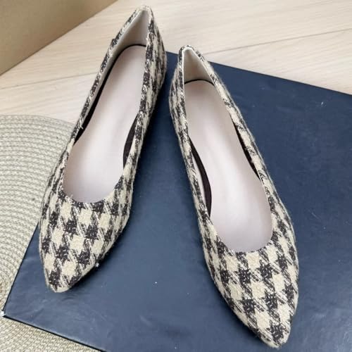 HuangTaiJi Qing Women's Classic Shallow Mouth Pointed Toe Ballet Flat Shoes for Casual Office Comfort Slip On Walking Flat Women's Shoes2