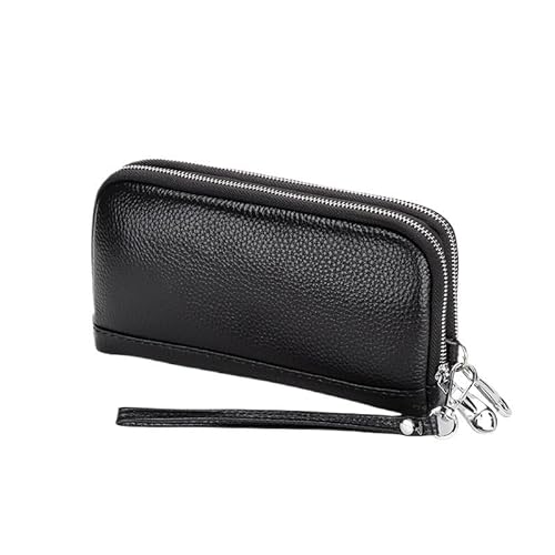 [EKLMCFS] �A�V�����e�B�W�� Genuine Leather Women Wallets Long Zipper Wallet Big Capacity Ladies Clutch Bag Female Cowhide Purse Phone(Bl