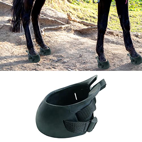 Image of Esquirla Horse Hoof Boots Sturdy Comfortable Protective Cover Equine Hoof Protector Horses Protection Rubber for Riding Training Equestrian Supplies, M