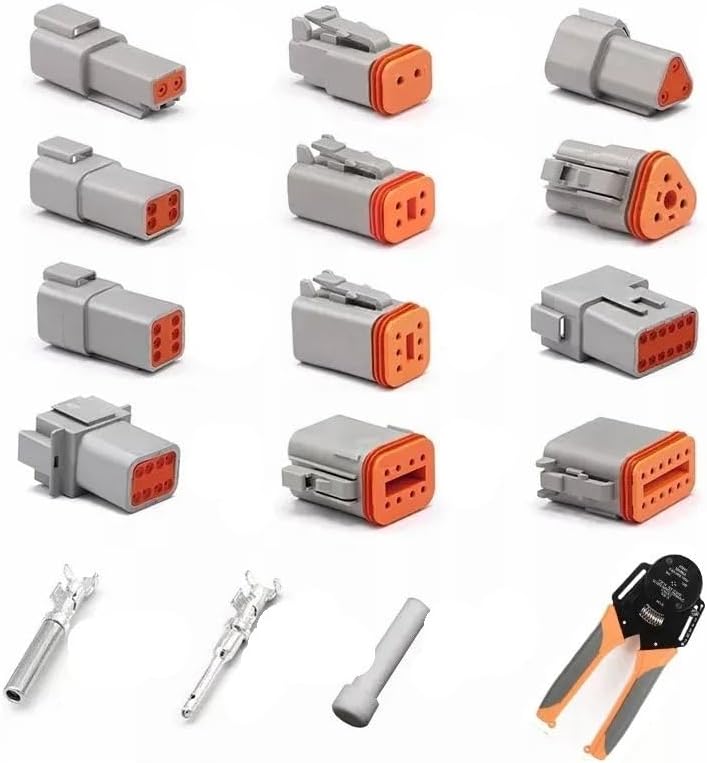 Cars Connectors Automotive Connector Kit 1/5/10Sets Tool Portable Box Suit 06 04 Terminal Plier 2 3 4 6 8(B Sets,10 Sets)