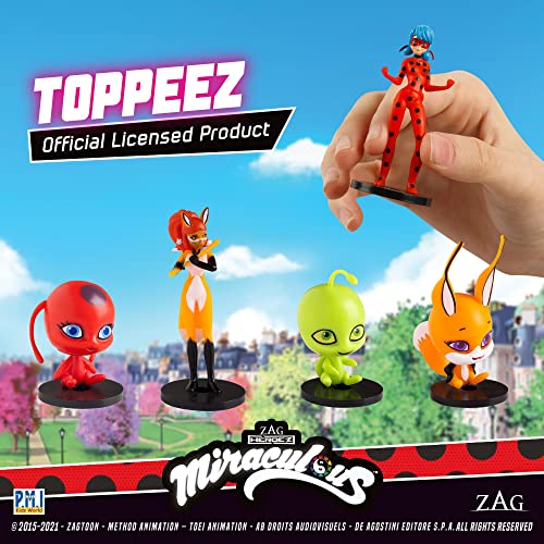 P.m.i. Miraculous Ladybug Designs Topeez | 5 Miraculous Ladybug Topeez Out Of 16 Designs In 1 Pack | 4 Topeez And 1 Hidden Mystery Topeez | Licensed Kids’ Stationery (Assortment B) #TOP2