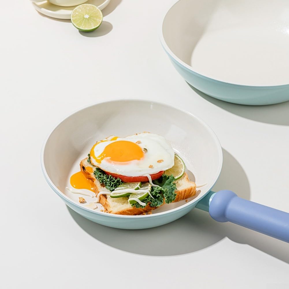 Poêle Antiadhésive Fer pour forgé 26cm Cuisson Uniforme Poêle(C+cover)