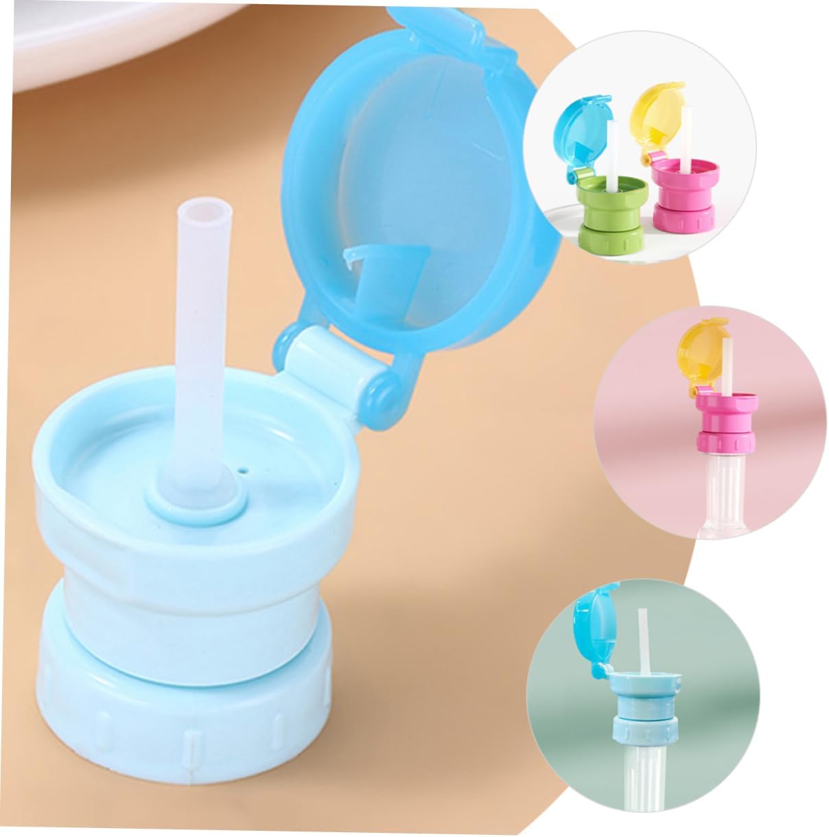 3sets 4 Pcs Water Bottle Caps with Straw Bottle Adapters Safe and Reliable for Fit 4pcs*3
