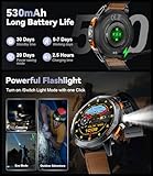 GPS Smart Watch for Men with Call-1.43'' AMOLED Display,Fitness Watch with 70+ Sport Modes/Health Monitor,Outdoor Smartwatch with LED Flashlight/Altimeter/Compass,IP68 Waterproof for iOS Android - Image 6