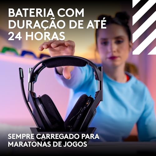 Headset Gamer Sem Fio Logitech G Astro A50 LIGHTSPEED + Base Station (Gen 5) Com Tecnologia PLAYSYNC